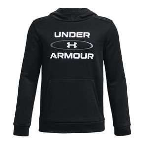 kids armour fleece graphic hood under armour 1619-1373539-001-blkwht-l|team clothing