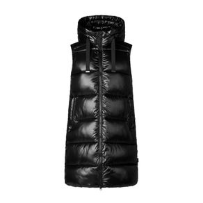 womens hooded long vest