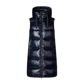 womens hooded long vest